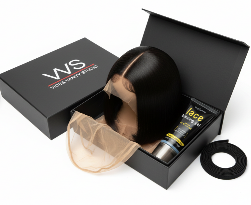 The Vice & Vanity Studio™ Signature Bundle (8" Synthetic-Blend HD Lace Bob)